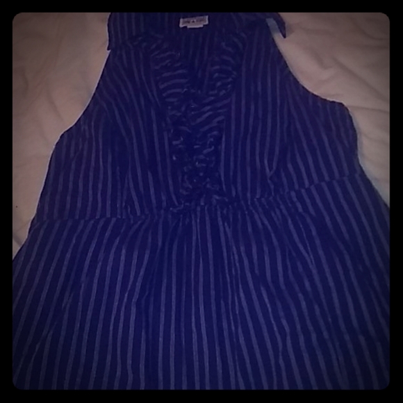 Navy Pin Stripe Top - Picture 1 of 4